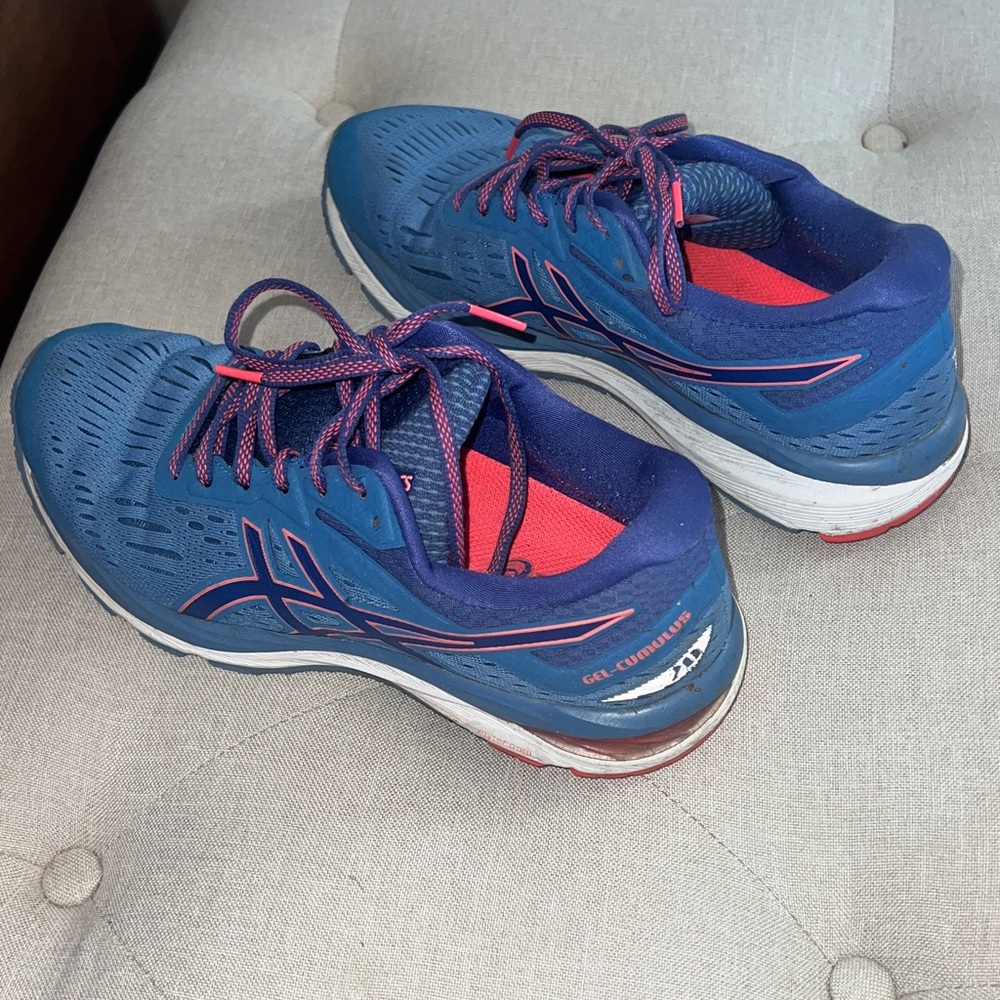 ASICS Women's Blue and Pink Athletic Shoes